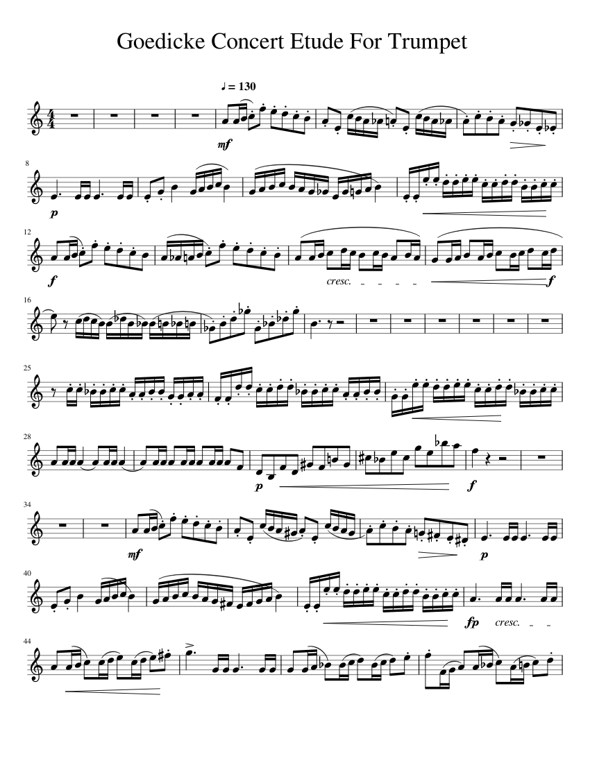 Goedicke Concert Etude For Trumpet Sheet Music for Trumpet in b-flat ...
