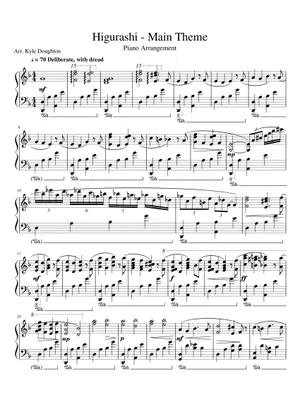 Higurashi Ripped Note Higurashi no Naku Koro ni - Main Theme Sheet Music for Piano (Piano Duo ...