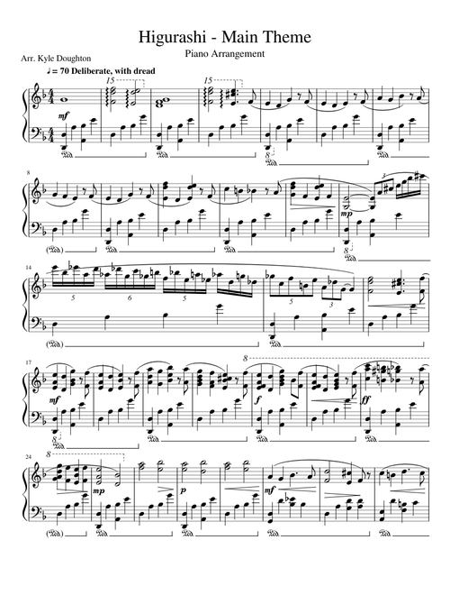 Higurashi - Main Theme: Piano Arrangement
