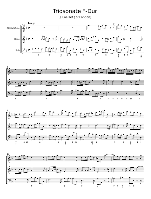 Triosonate F-Dur - J. Loeillet