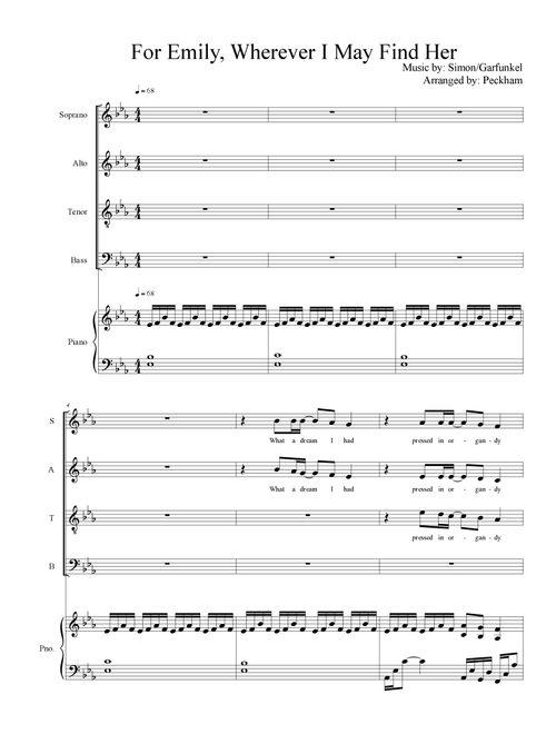 For Emily, Whenever I May Find Her (Arr. Jeff Peckham) - Simon & Garfunkel (Choral, SATB)
