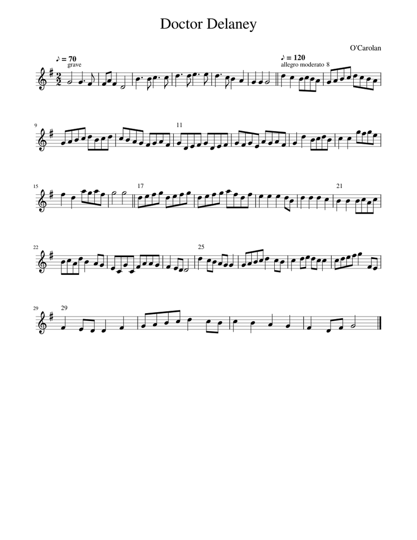 Doctor Delaney Sheet music for Piano (Solo)