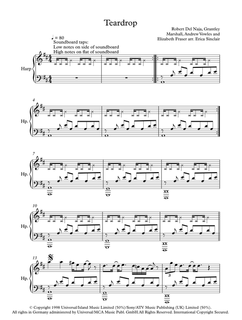 Teardrop (theme From House) (Arr. Erica Sinclair) - Massive Attack (Harp)