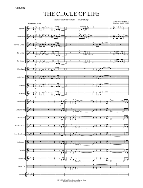 Circle Of Life (Arr. Stephen Hague) - Elton John (Brass Band)
