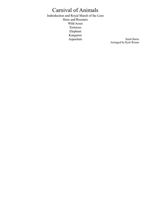 Carnival of Animals: Band Arrangement, Mvmt. 1-7