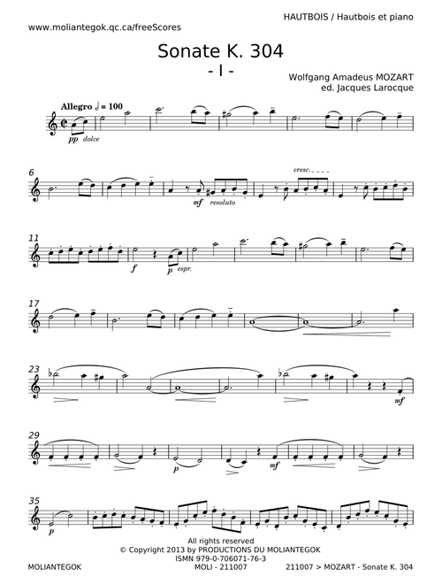 Violin Sonata in E minor, K.304/300c - Wolfgang Amadeus Mozart