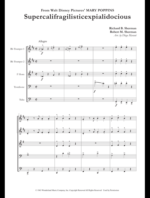 Supercalifragilisticexpialidocious (Arr. Diego Marani) - Richard M. Sherman, Robert B. Sherman (Brass Ensemble)