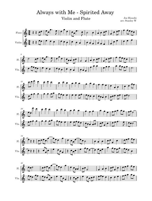 Always with Me - Spirited Away Violin Flute