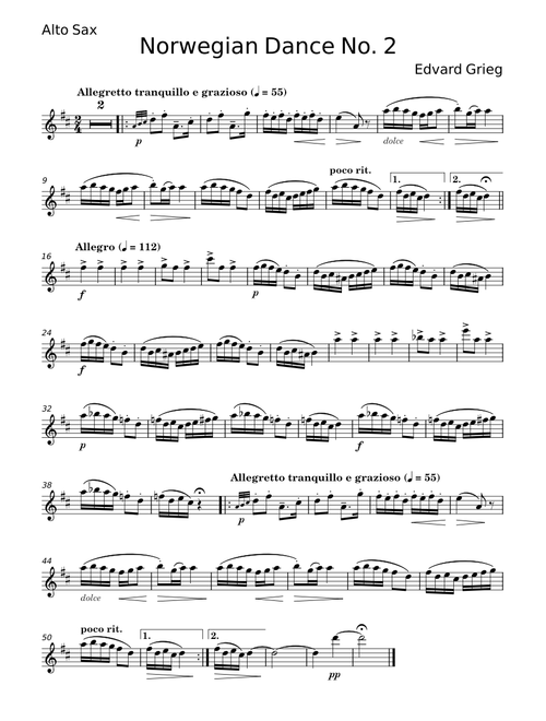 Grieg Norwegian Dance No.2
