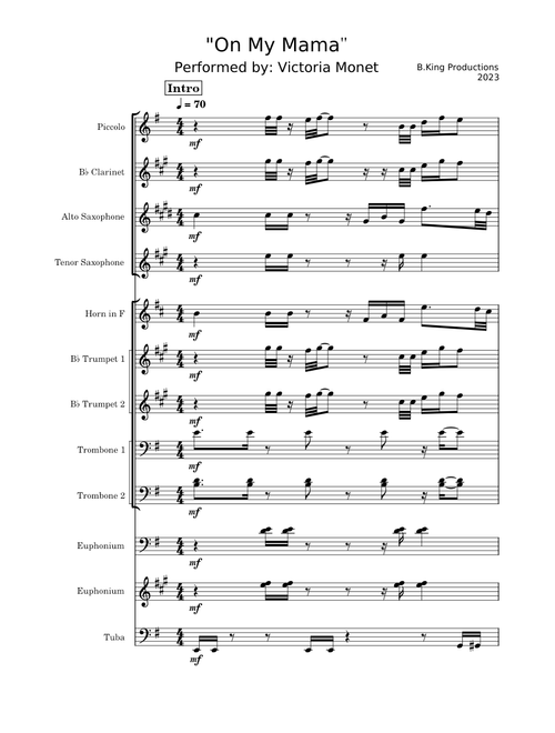 On My Mama - Victoria Monet (UAPB's Arrangement)