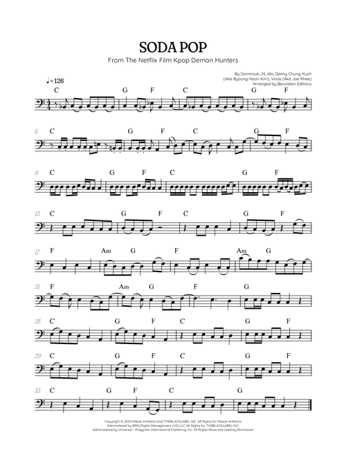 Soda Pop (Arr. Benzaiten Editions) - Saja Boys (Cello Solo)