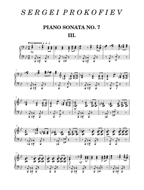 Prokofiev: Sonata no. 7 in B♭ Major (III. Precipitato)