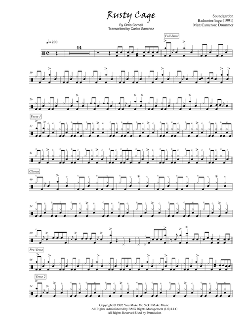 Rusty Cage (Arr. Carlos Sanchez) - Soundgarden (Drums)