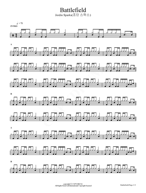 Battlefield (Arr. COPYDRUM) - Jordin Sparks (Drums)