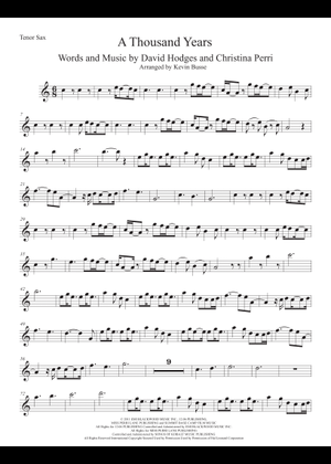 Play Official version of A thousand years sheet music by Christina Perri for Saxophone tenor MuseScore