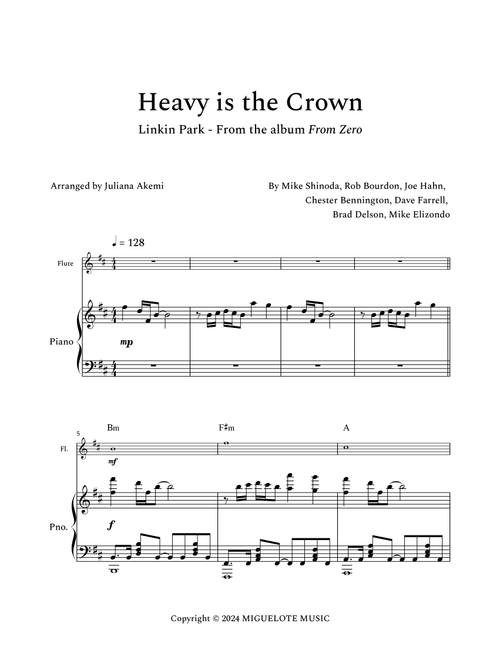 Heavy Is The Crown (Arr. Juliana Akemi) - Linkin Park (Flute and Piano)