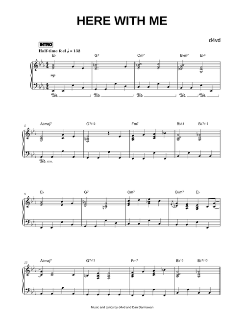 Here With Me - d4vd (Piano)