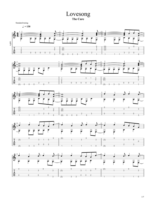 Lovesong (Arr. Chris Richter) - The Cure (Solo Guitar)
