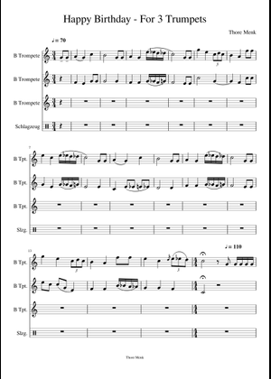 Happy Birthday Cornet Notes