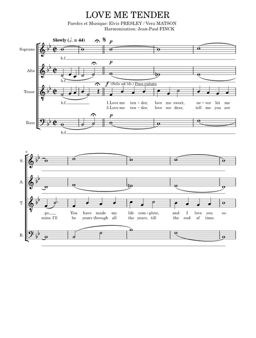 Love me tender – Elvis Presley
