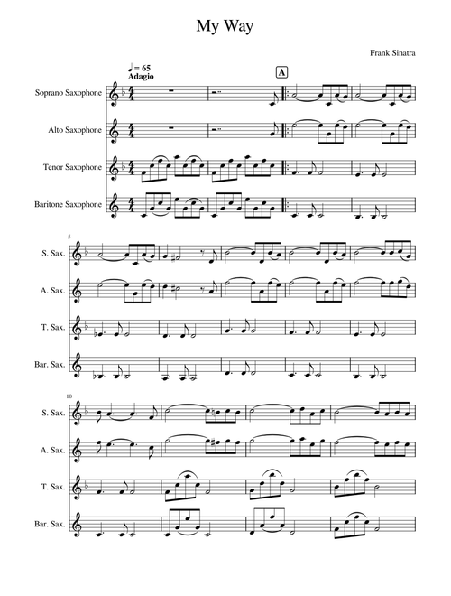 My Way – Saxophone Duet SATB