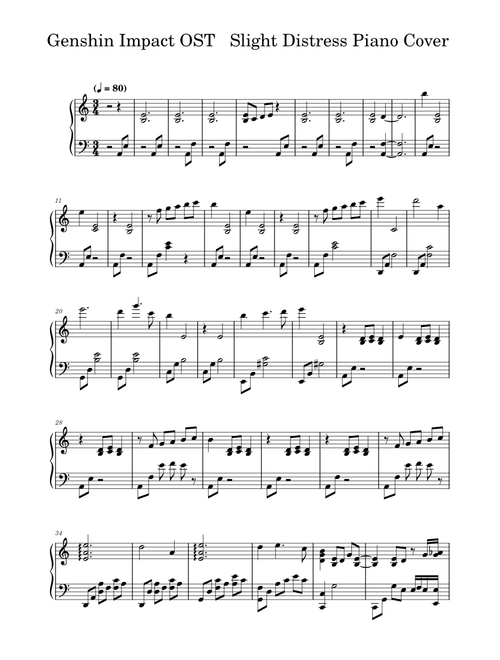 Genshin Impact OST Slight Distress Piano Cover – Reiva Piano Genshin Impact OST Slight Distress Piano Cover