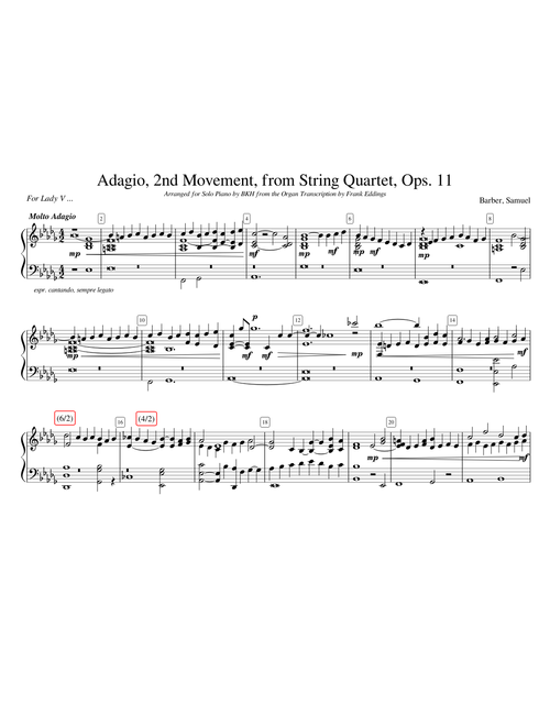 Adagio, Samuel Barber, ops 11