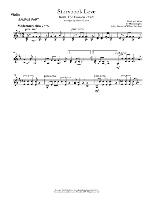 Once Upon A Time...storybook Love (Arr. Sherry Lewis) - Mark Knopfler (Violin Solo)