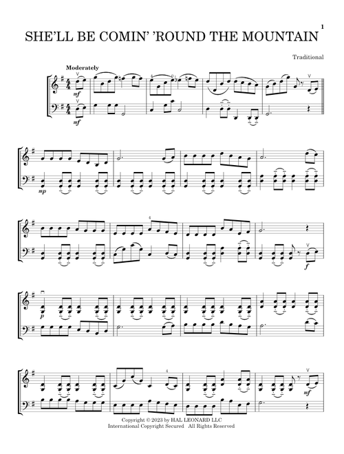 She'll Be Comin' 'Round The Mountain (arr. Michelle Hynson) - Traditional (Instrumental Duet)