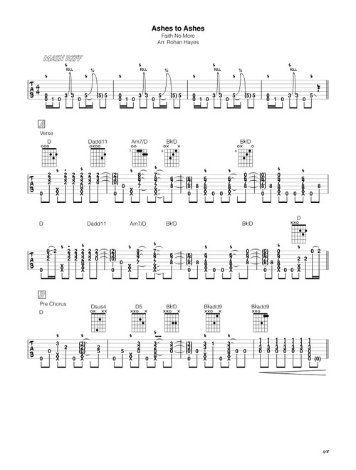 Ashes To Ashes (Arr. Rohan Hayes) - Faith No More (Solo Guitar)