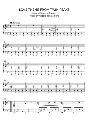Twin Peaks Theme Sheet Music for Piano (Solo) easy | MuseScore.com Twin Peaks Theme Sheet Music for Piano (Solo) easy | MuseScore.com