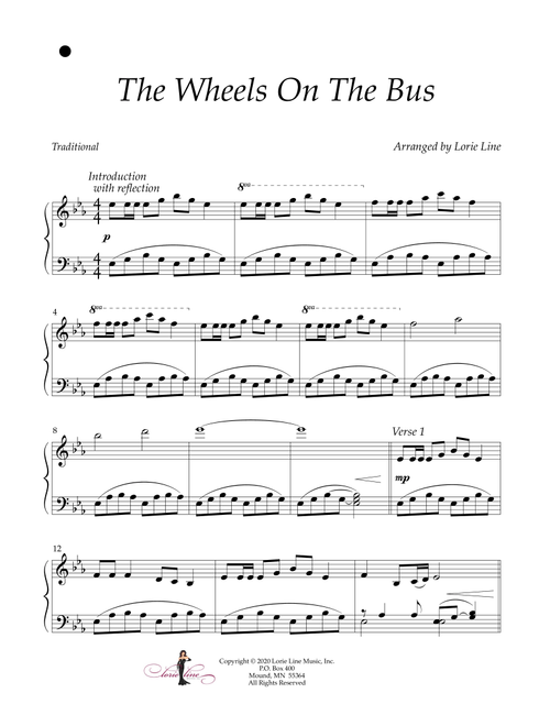 The Wheels On The Bus (Arr. Lorie Line) (Piano Solo)