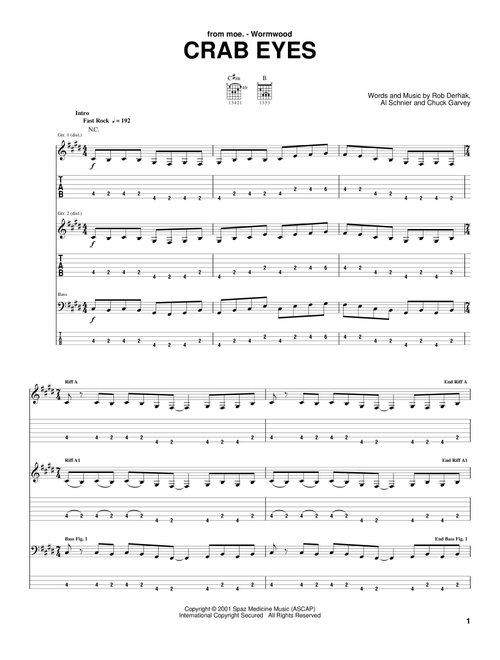 Crab Eyes - moe (Guitar Tab)