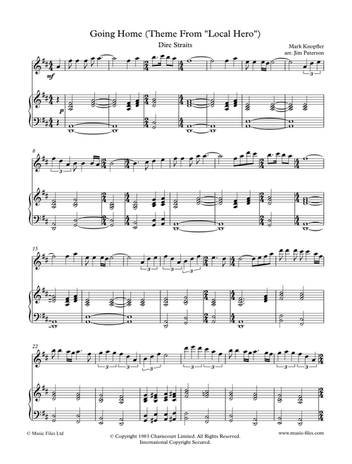 Going Home (Theme From "Local Hero") (Arr. Jim Paterson) - Dire Straits (Flute and Piano)