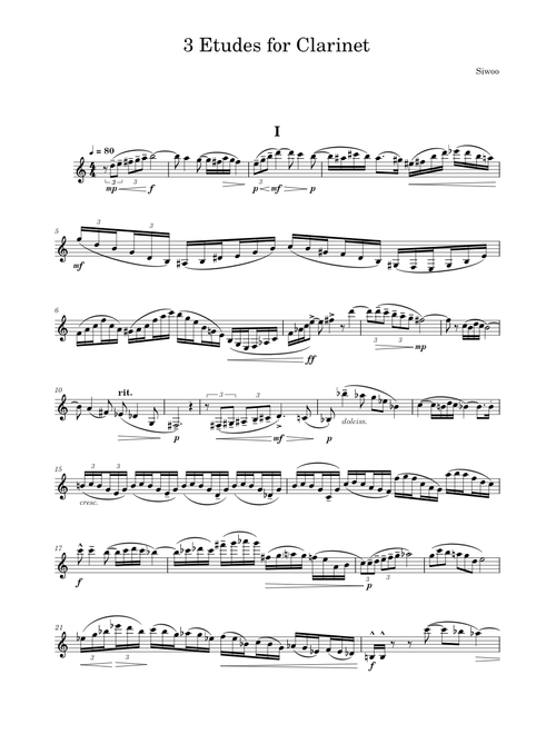 3 Etudes for Clarinet