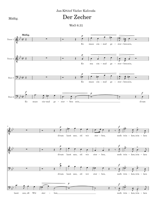 Der Zecher - Jan Křtitel Václav Kalivoda