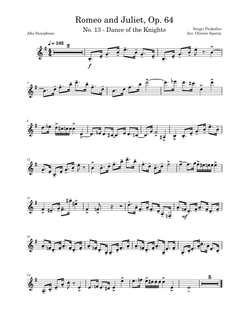 Romeo and Juliet, Op 64, No 13, Dance of the Knights Sergei Prokofiev