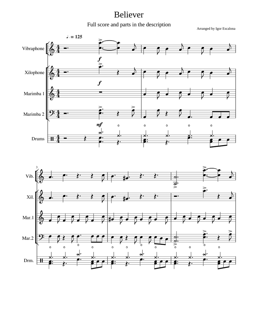 Imagine dragons body percussion outlet