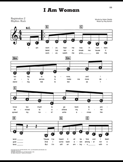 I Am Woman - Helen Reddy (E-Z Play Today)