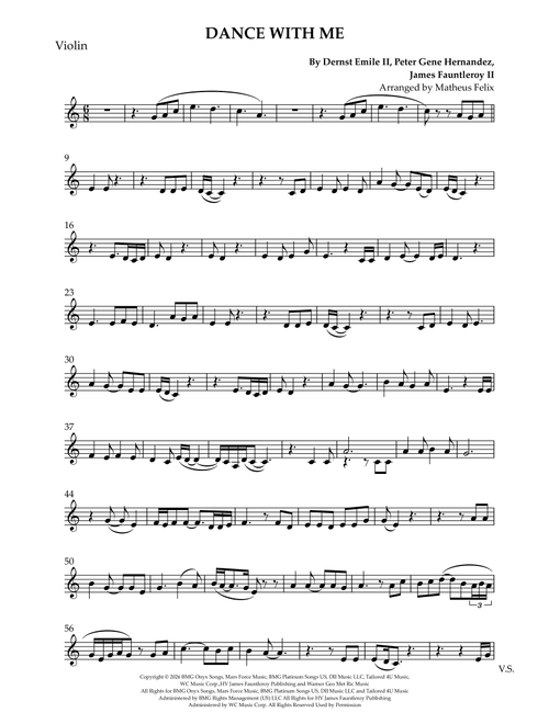 Dance With Me (Arr. Matheus Felix) - Bruno Mars (Violin Solo)