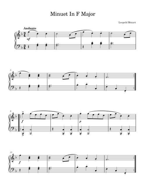 Minuet No. 4 in F Major, K. 1d – Leopold Mozart