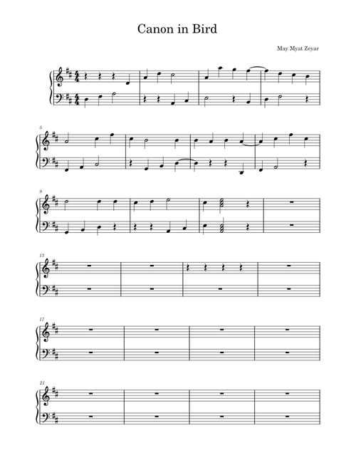 Canon in D major, BWV 1086 – Johann Sebastian Bach Canon in Bird