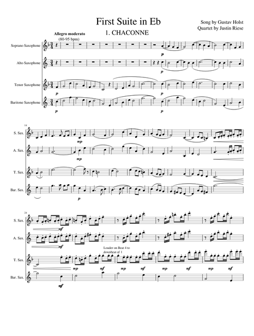 First Suite in Eb Sax Quartet