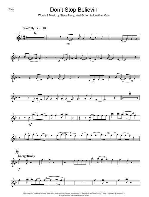 Don't Stop Believin' - Journey, Glee Cast (Flute Solo)