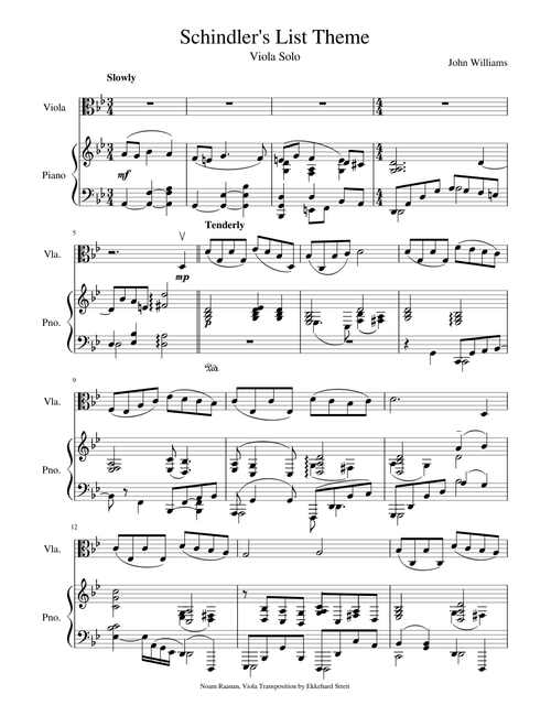 Schindler's List Theme (Viola)