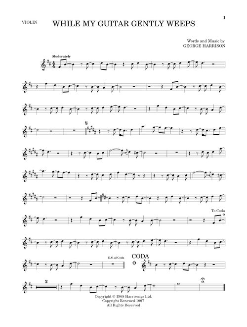 While My Guitar Gently Weeps - The Beatles (Violin Solo)