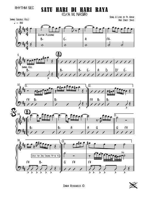 Satu Hari di Hari Raya (Koleksi Raya) (Arr. Zakey Javis) - Song & Lyric by M. Nasir (Small Ensemble)