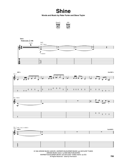 Shine - Newsboys (Guitar Tab)