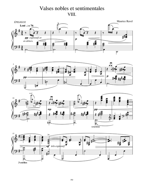 Ravel - Valses Nobles et Sentimentales, VIII - Lent
