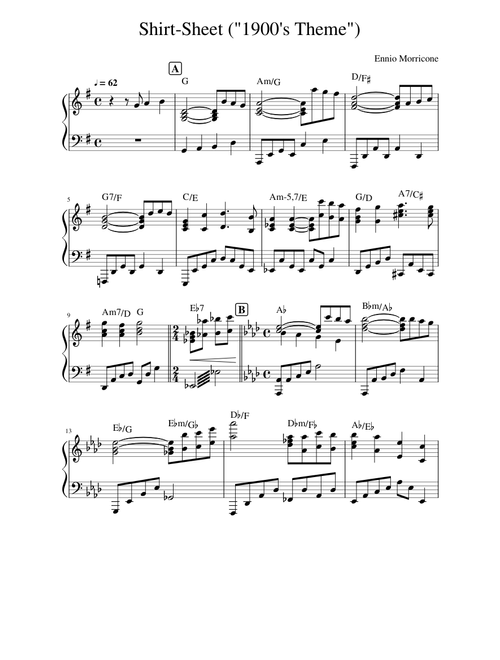 Ennio Morricone Shirt-Sheet